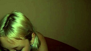 Tattooed alternative model with short hair gives handjob and rides monster cock in homemade sex