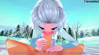 Elsa in hardcore anime porn with frozen theme