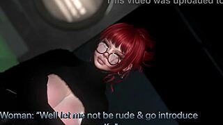 White slut sucks hard in SecondLife anime close-up action