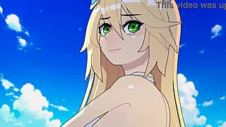 Beach episode unfolds with uncensored blazblue hentai action in public.