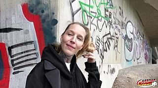 german tattoo model lisa rocketcock picked up for casting fuck