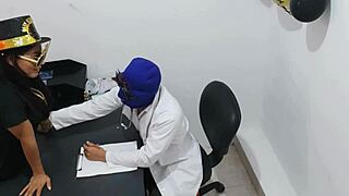 Yo, masked doctor bangs nurse in office before party