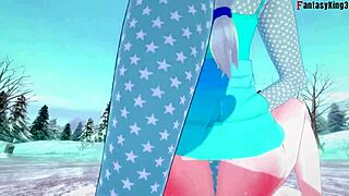 Elsa from Frozen has hard sex in fantasy.