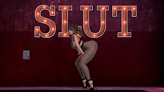 I-I keep dancing as Alexxa Flux, my big tits bouncing in this anime hentai solo