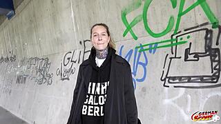 german tattoo model lisa rocketcock picked up for casting fuck