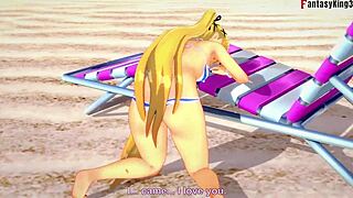 Marie Rose v bikinách cucá na pláži ve fantazii