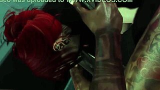 White slut sucks hard in SecondLife anime close-up action