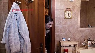 uninvited girl gets punished hard by the house lord