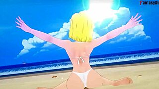 Master roshi gets a blowjob from android 18 for cash in this dragon ball zex movie.