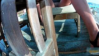 adrenaline the milf flashes her skirt in public outdoor park, revealing no panties in this anime hentai adventure