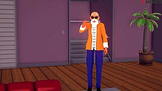 Master roshi gets a blowjob from android 18 for cash in this dragon ball zex movie.