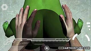 3D ALIEN HAS HER TITS AND PUSSY FUCKED HARD FROM POV