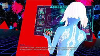 In the harem hotel, the cute 3D anime girl with big tits welcomes guests for sexy adventures