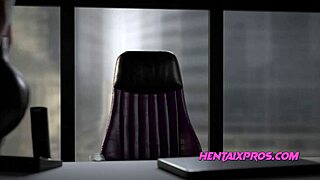 3D animated porn with an interview turned into a hot scene