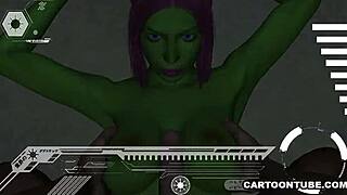 3D ALIEN HAS HER TITS AND PUSSY FUCKED HARD FROM POV