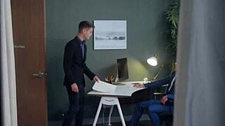 I watch hot gay sex in the office.