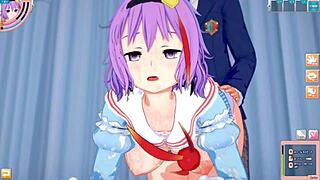 Satori gets big tits rubbed in Touhou hentai game