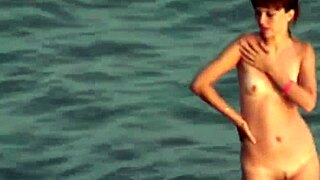 Beach voyeur catches hot couple in wild sex with body cumshot