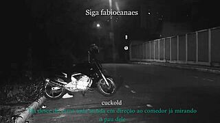 Milf Shows Pussy Outdoors For Cuckold