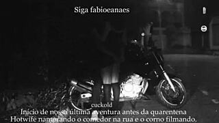 Milf Shows Pussy Outdoors For Cuckold