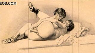 vintage erotic drawings with a sensual retro vibe