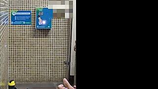 Brazilian Gay Bareback Sex in Public Bus Terminal Bathroom