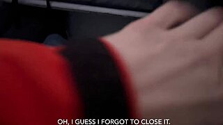 amateur teen gets public cum in mouth creampie while her cute ass shakes