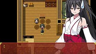 Battle Shrine Maiden Honoka Fingered in Bondage Game