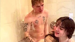 Megan Marx tries shower sex positions with deepthroat and rimjob for a wet cumshot.