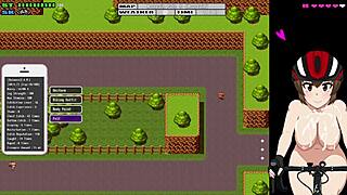 The girl paints her entire body and the paint washes off in the rain during flash cycling ride part 7