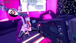 Corrupted dildos force her to dance and squirt.