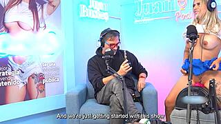 Annie Marin, that sexy blonde, bangs her friend hard on Juan Bustos podcast