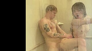 Megan Marx tries shower sex positions with deepthroat and rimjob for a wet cumshot.