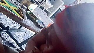 Tiny 18+ Debo Lister gives sloppy farewell head to big black monster cock