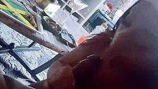 Tiny 18+ Debo Lister gives sloppy farewell head to big black monster cock