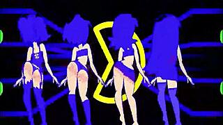 Pacman ghost girls dance in horny anime hentai phases