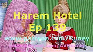 Harem hotel 139 with emotional anime hentai game