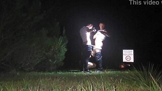 wife gets rough anal banged by two guys on street