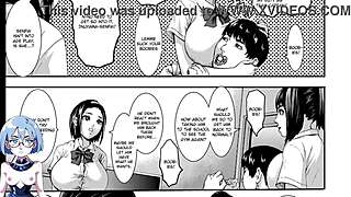 wow, academy for huge breasts in hentai action