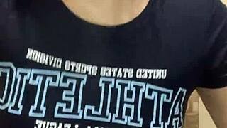 Young Girl Gets Naughty With Best Friend in Bathroom