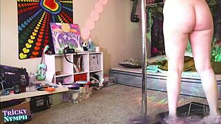 cute nymph strip teasing and twerking her big ass 😍