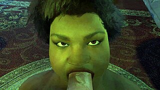 Black BBW Enjoys Threesome with Anal and Cock Sucking in 3D