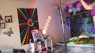 cute nymph strip teasing and twerking her big ass 😍