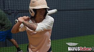 busty brunette slut rides and sucks monster cock after practice - alice thunder gi joey