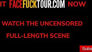 Slutty Latina takes huge cock in deep throat.