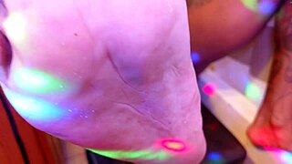 Slave slut humiliated sucking tall black's monster cock asshole in freak off party.