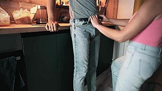 Wife Teases Neighbor With Face Fucking And Cum In Mouth While Husband Is Away