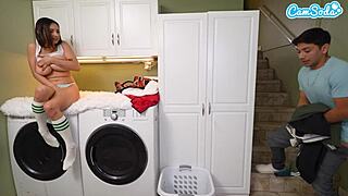 busty latina gets caught masturbating and fucked by her step-brother