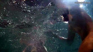 Lesbians katka and barbara bounce underwater in the pool