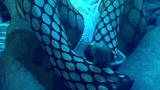 Intense sexy footjob in nylons and leggings